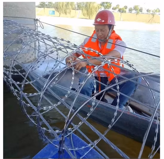 Barbed Razor Wire Sharp Blade Single Crossed Razor Security Fence