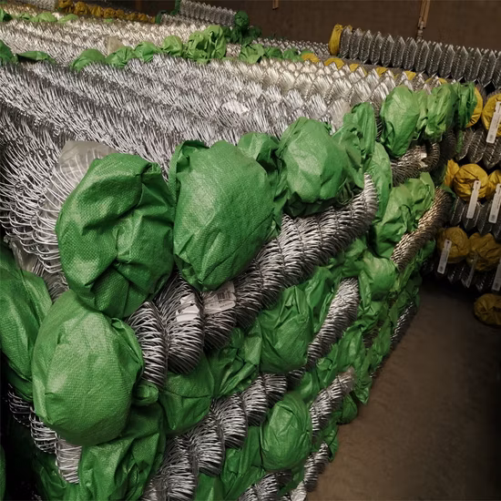 2.5mm Wire 50X50 Diamond Mesh Hot DIP Galvanized 6 Feet Chain Link Iron Wire Mesh Fence PVC Coated Chain Link Fencing 50FT Rolls